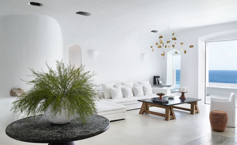 Mykonos Blu, Royal Blu Mansion Living Room